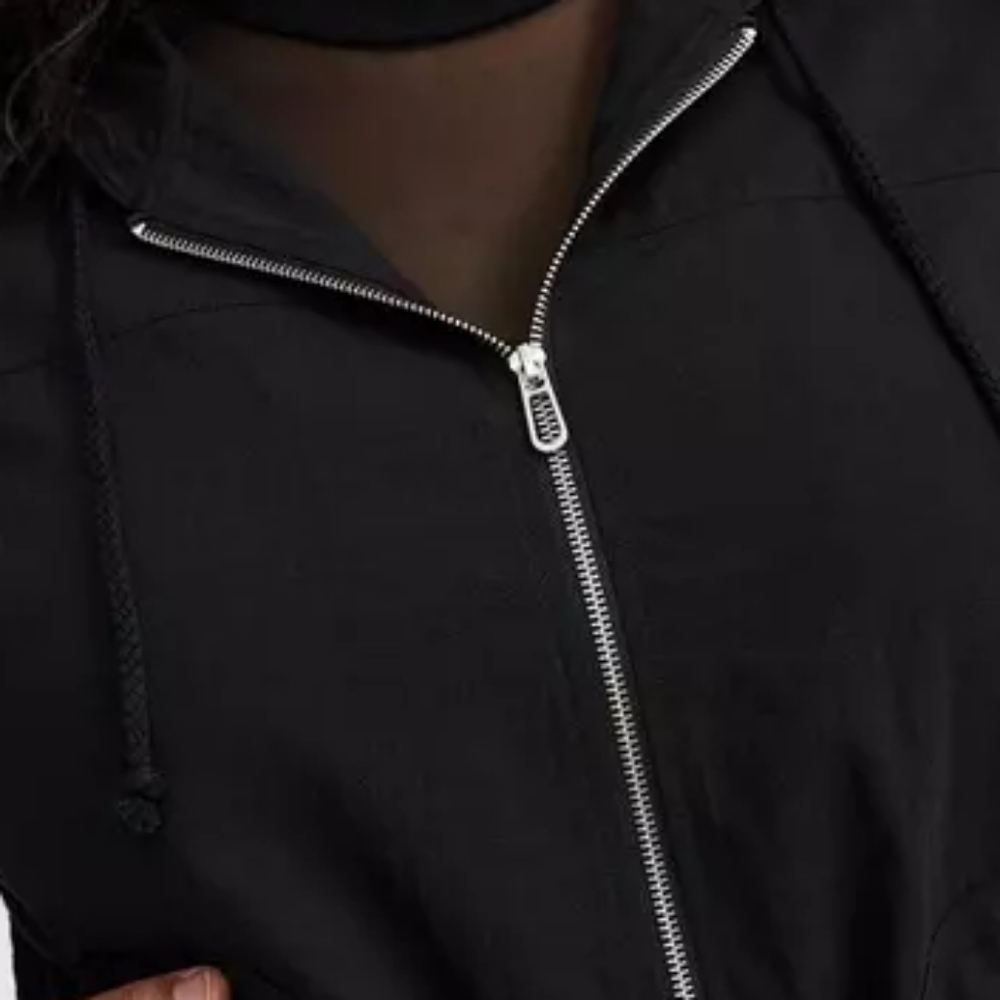 Torrid Black Woven Cotton Hooded Full Zip Short Sleeve Hoodie 18/20 2X Nwt - Picture 7 of 7